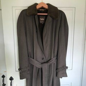 Paul Stuart alpaca lined  belted trench coat